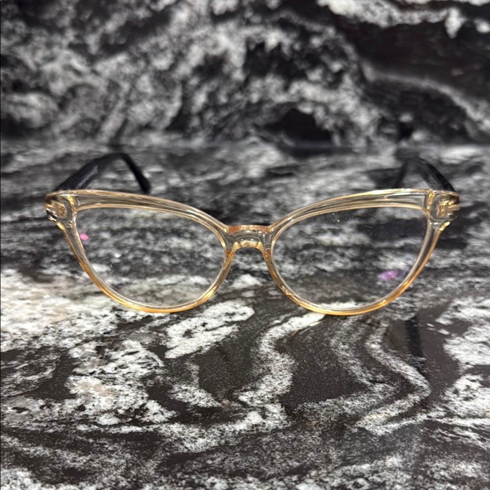 Tom Ford Gold and Black Vintage Cat-Eye Glasses